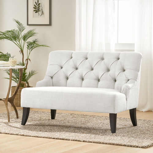 Nicole - French Style Upholstered Loveseat With Tufted Backrest