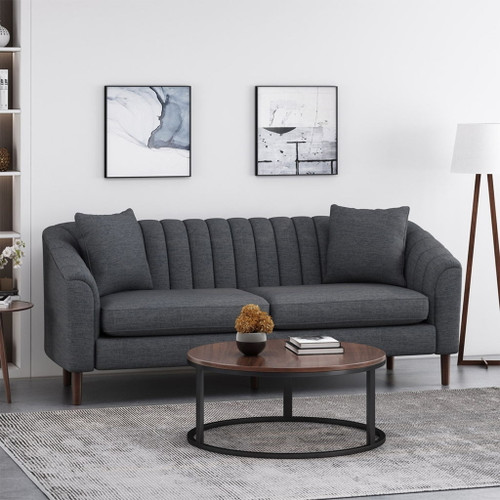 Contemporary 3 Seater Sofa With Plush Accents