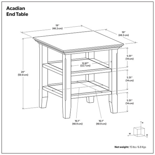 Acadian - End Table - Warm Walnut Brown