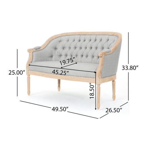 French Country Chesterfield Style Tufted Loveseat