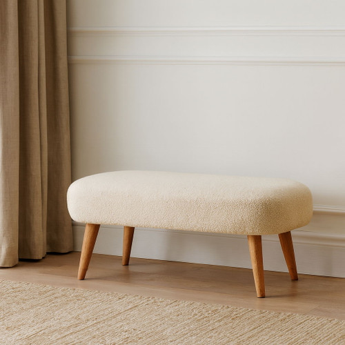 Boucle Hallway Bench - Cream Boucle Hallway Bench - Cream