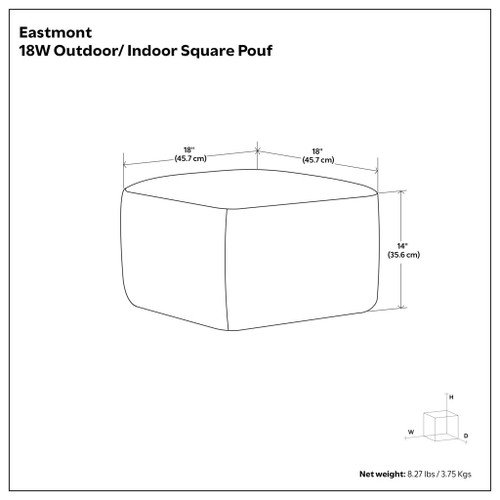 Eastmont - Outdoor / Indoor Pouf - Cream