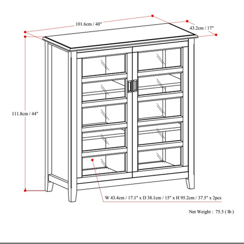 Burlington - Medium Storage Cabinet - Mahogany Brown