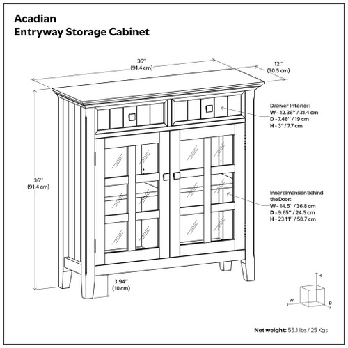Acadian - Entryway Storage Cabinet - Brunette Brown