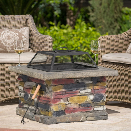 Outdoor Wood Bruning Magnesium Oxide Fire Pit With Lid
