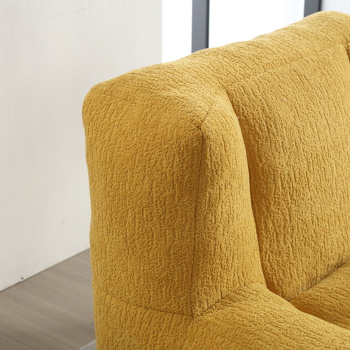 Modern Indoor Fluffy Bean Bag Chair With Memory Foam And Ottoman, Super Soft