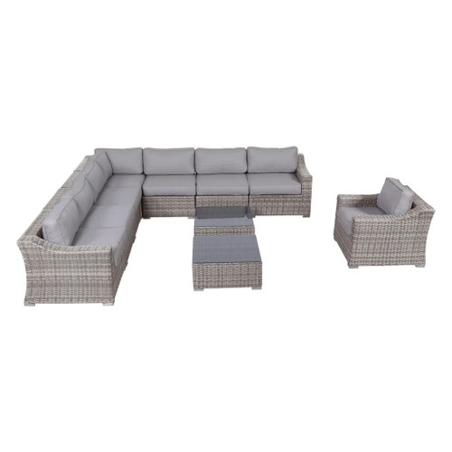 Outdoor Wicker Conversation Set With Cushions, All Weather