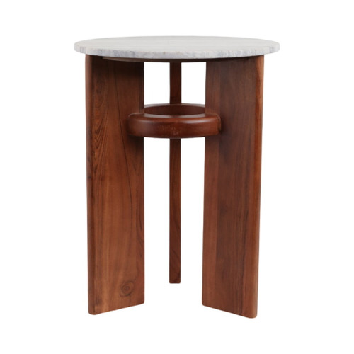 21" Slanted Legs Accent Table Marble Top - Brown