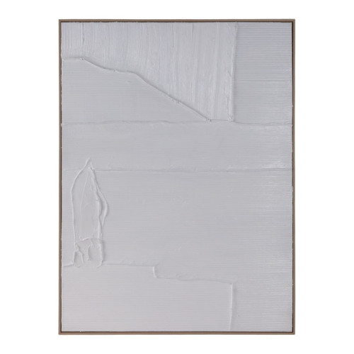 36" x 48" Textured Lines Wall Art - White