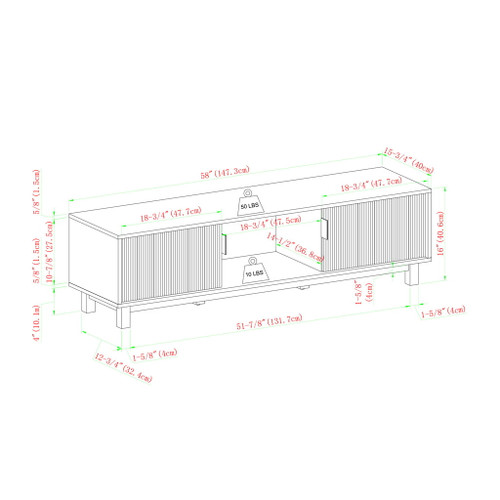 Modern Fluted Door Minimalist TV Stand