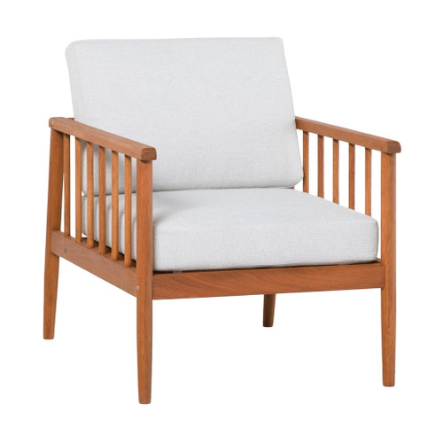 Contemporary Cushioned Eucalyptus Wood Patio Accent Chair Contemporary Cushioned Eucalyptus Wood Patio Accent Chair
