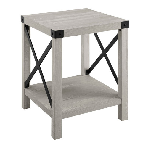 Farmhouse Metal X Table With Lower Shelf