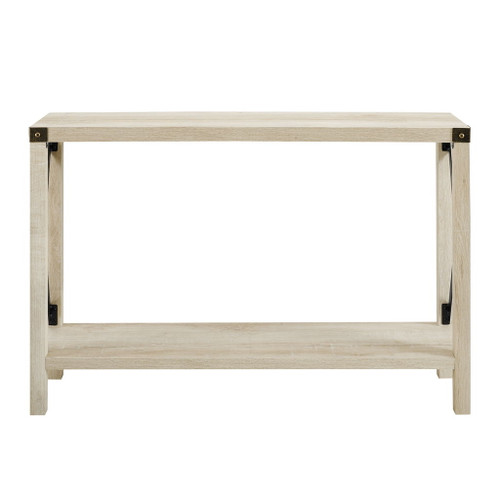 Farmhouse Metal X Table With Lower Shelf