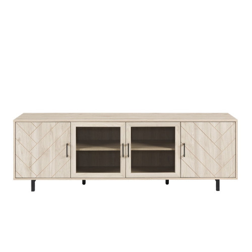 Modern Scandinavian 4 Door Herringbone 70" TV Stand For TVs Up To 80"