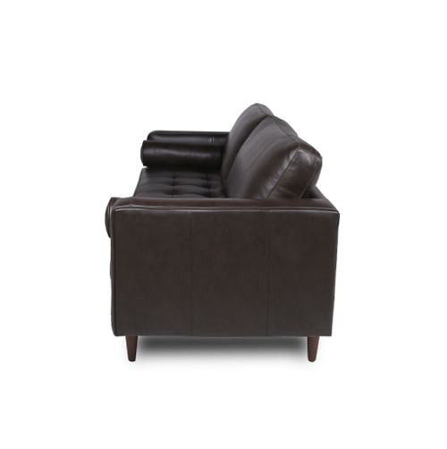 Mid-Century Tufted, Leather Sofa