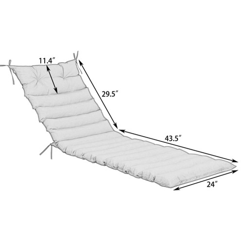2 Piece Outdoor Chaise Lounge Chair Cushion Set