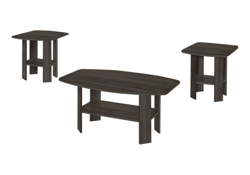Table Set: Coffee, End, Side, Accent, Living Room, Transitional (Set of 3) - Oak