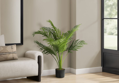 34" Tall, Artificial Plant, Palm Tree, Indoor, Faux, Fake, Floor, Greenery, Potted, Real Touch, Decorative - Green / Black