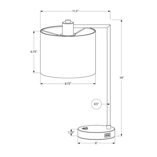 Lighting, Table Lamp, USB Port Included, Modern - Black / Cream