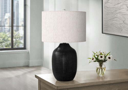 Lighting, Table Lamp, Ceramic, Contemporary - Black / Cream