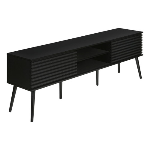 TV Stand, Media Entertainment Center, Storage Cabinet, Console, Storage Shelves, Bedroom, Living Room, Contemporary, Modern - Black