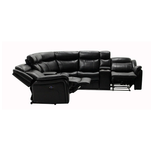 Jupiter - Leather Sectional - Black