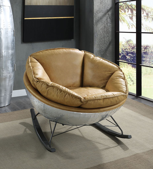 Pippin - Top Grain Leather Rocking Chair - Morocco