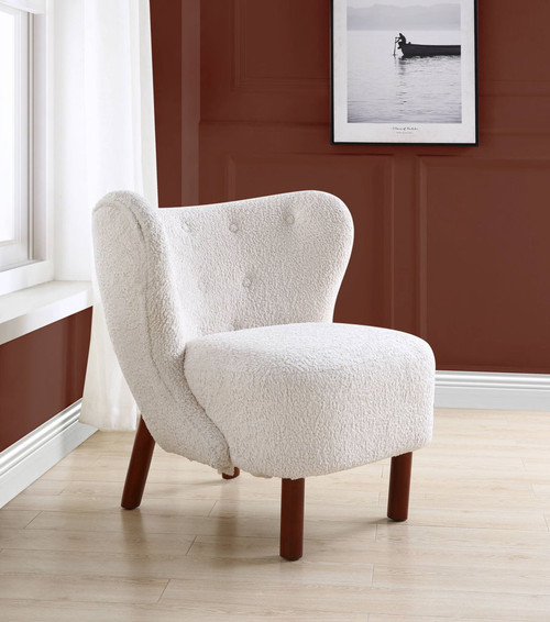 Zusud - Teddy Sherpa Accent Chair - White