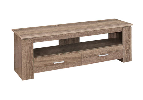 TV Stand, Console, Media Entertainment Center, Storage Drawers - Taupe