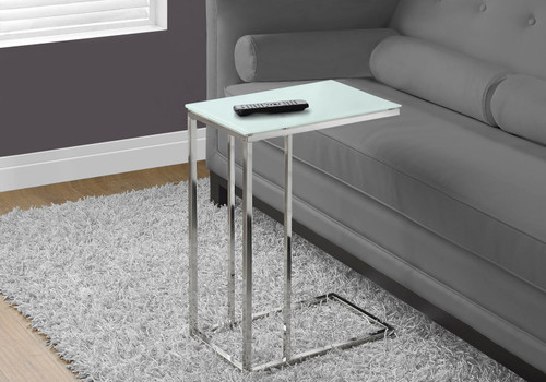 Accent Table, C - Shaped, Tempered Glass, Stylish Design Contemporary & Modern