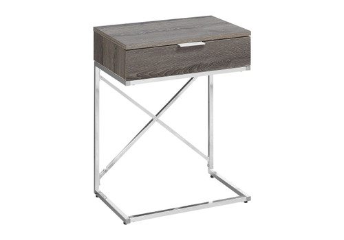 Accent Side Table, Storage Drawer, Contemporary - Taupe