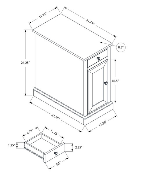 Accent End Table, Storage Drawer, Versatile Design - Espresso
