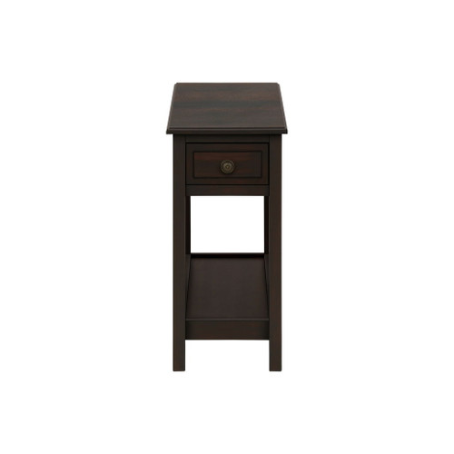 Accent End Table, 2 Tier, Storage Drawer, Transitional - Walnut