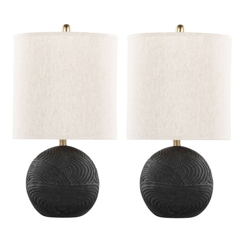 Kona - Contemporary Table Lamp (Set of 2) - Matte Black / Natural Kona - Contemporary Table Lamp (Set of 2) - Matte Black / Natural