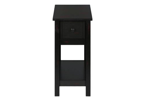Accent End Table, 2 Tier, Narrow, Lamp, Storage Drawer, Charming Design