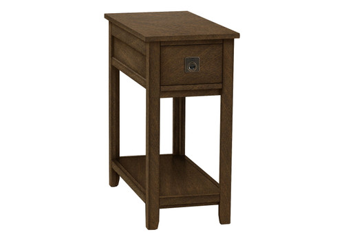 Accent End Table, 2 Tier, Narrow, Lamp, Storage Drawer, Charming Design