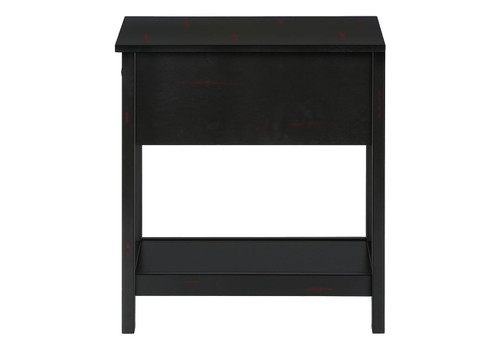 Accent End Table, 2 Tier, Narrow, Lamp, Storage Drawer, Charming Design