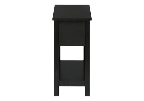 Accent End Table, 2 Tier, Narrow, Lamp, Storage Drawer, Charming Design