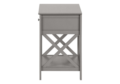 Accent End Table, 2 Tier, Storage Drawer, Transitional Style