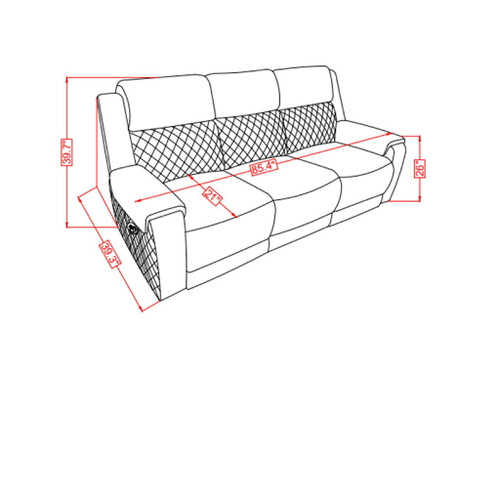 Alicia - Reclining Sofa - Gray / Black