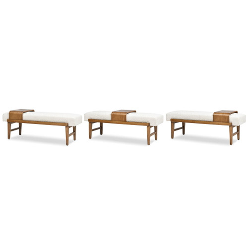 Billie - Modern Telephone Bench With Sliding Shelf - Ivory White