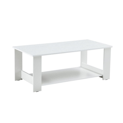 Simple White Textured Coffee Table, Material, Living Room Furniture With Storage Space, Nordic Minimalist Design - White