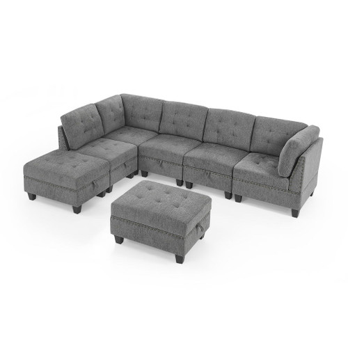 Modular Sectional Sofa With Diy Combination And Storage