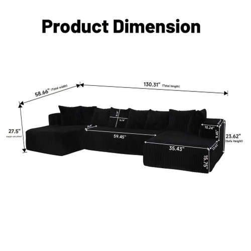 Modular U Shaped Sectional Sofa