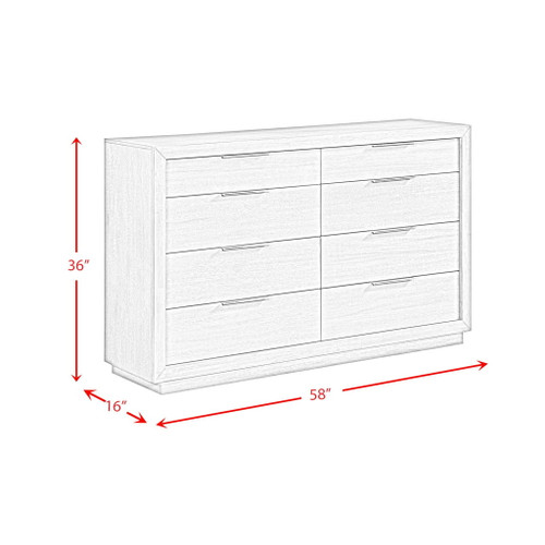 Arcadia - 8-Drawer Dresser - Gray