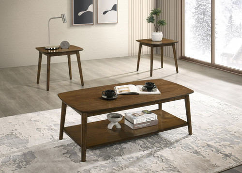 Draper - Table Set (Coffee & 2 End Tables) - Medium Brown