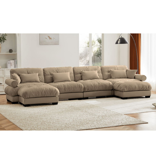 Super Comfort Oversized Modular Sectional Sofa With Movable Ottoman