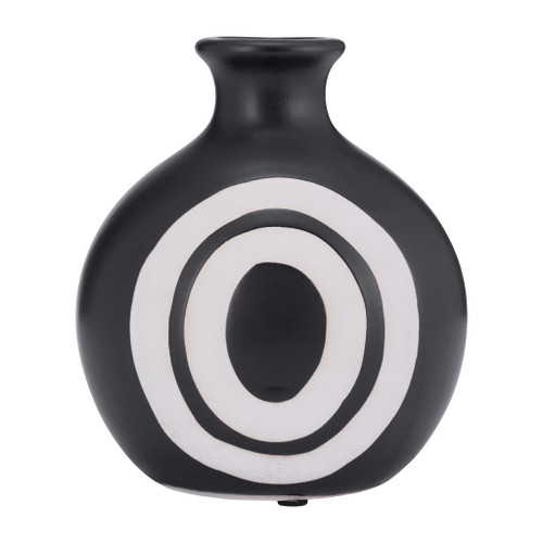 Cer Abstract Vase 7" - Black