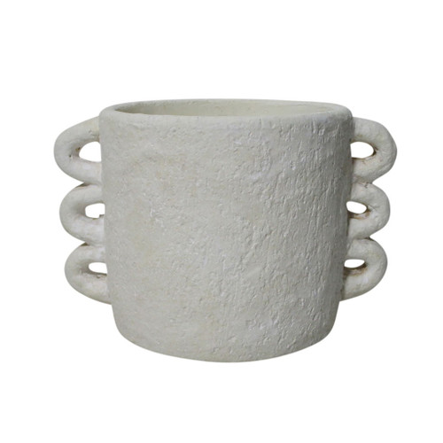 8" Arch Handle Planter - White