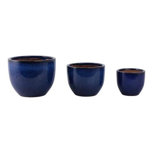 7" / 9" / 11" Modern Reactive Planters (Set of 3) - Blue